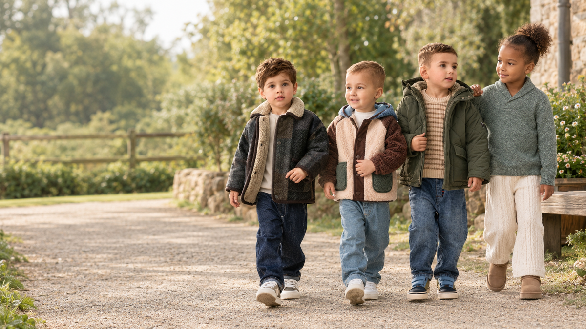 Baby wearing stylish outerwear